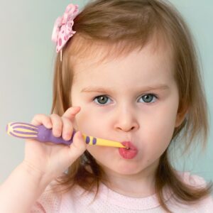 Little girl brushes her teeth Little girl brushes her teeth