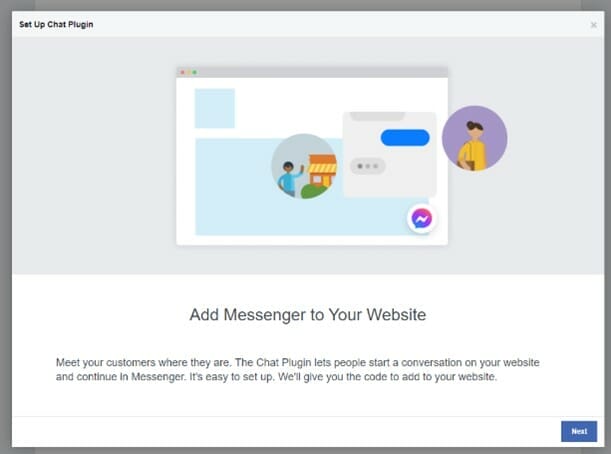 facebook business page messaging configuration wizard